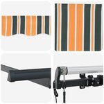 vidaXL Auvent Rétractable Vert et jaune 350 x 200 cm