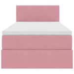 vidaXL Lit de Rangement avec matelas Rose 90 x 200 cm Velours