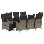 vidaXL Ensemble de salle à manger pour jardin 9 pc Gris polyrotin