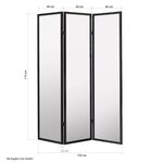 Paravent bois 3 pans noir