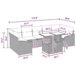 vidaXL Ensemble de canapé de jardin 8 Pièces Gris Poly rotin