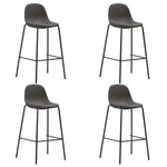 vidaXL Chaises de bar lot de 4 gris foncé tissu