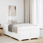 vidaXL Cadre de lit avec matelas Blanc 120 x 190 cm tissu