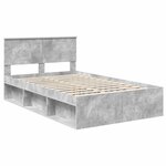 vidaXL Cadre de lit avec tête de lit Béton 120 x 190 cm Pin massif