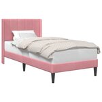 vidaXL Cadre de lit avec tête de lit Rose 90 x 190 cm Velours