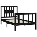 vidaXL Cadre de lit sans matelas noir bois massif de pin 100x200 cm