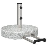 vidaXL Base de parasol mobile avec poignée Gris Granit 29 kg Ronde