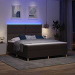 vidaXL Lit à ressorts avec matelas Marron foncé 180 x 200 cm tissu