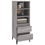 vidaXL Buffet haut Sonoma gris 40x36x110 cm Bois d'ingénierie