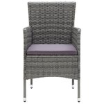 vidaXL Chaises à manger de jardin lot de 4 Résine tressée Gris