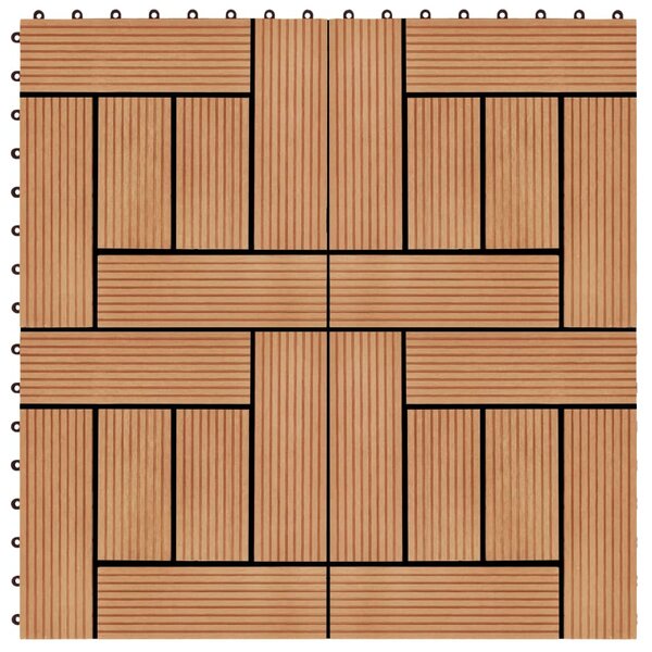 vidaXL Carreau de terrasse 11 Pièces WPC 30 x 30 cm 1 m² Couleur Teck