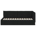 vidaXL Cadre de lit d'angle avec tête de lit Noir 100 x 200 cm tissu