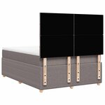 vidaXL Sommier à lattes de lit avec matelas Taupe 160x200 cm Tissu