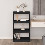 vidaXL Bibliothèque/Séparateur de pièce Noir 60x30x103 5 cm Pin massif