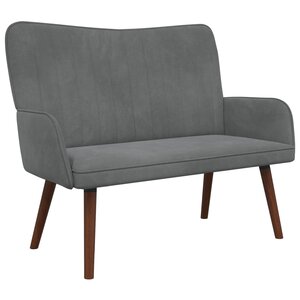 vidaXL Sofa 2 places Gris foncé 115 x 61 x 87 cm Velours