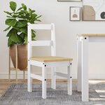 vidaXL Chaises à manger lot de 2 Panama blanc bois massif de pin