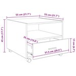 vidaXL Table basse Chêne noir 55 x 55 x 45 cm Bois d'ingénierie