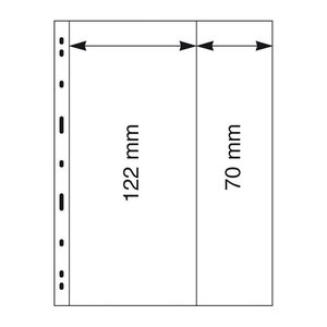 Feuilles Uniplate Lindner noires à 2 bandes pour carnets  blocs de timbres.