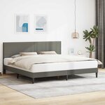 vidaXL Cadre de lit Gris clair 180 x 200 cm Tissu en velours côtelé