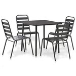 vidaXL Ensemble à manger d'extérieur 5 Pièces Acier Gris foncé