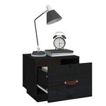vidaXL Table de chevet Noir 40x34x35 cm Bois de pin solide