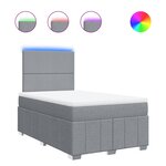 vidaXL Sommier à lattes de lit et matelas gris clair 120x190 cm tissu