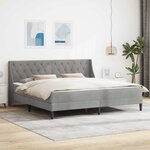 vidaXL Cadre de lit avec matelas Gris clair 200 x 200 cm Velours