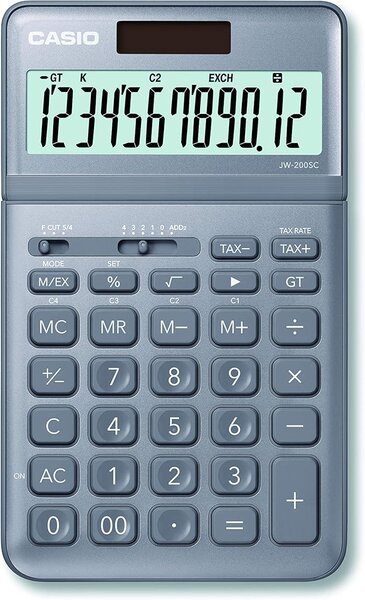Calculatrice CASIO JW-200SC-GY gris métallisé
