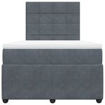 vidaXL Sommier à lattes de lit et matelas Gris foncé 120x200cm Velours