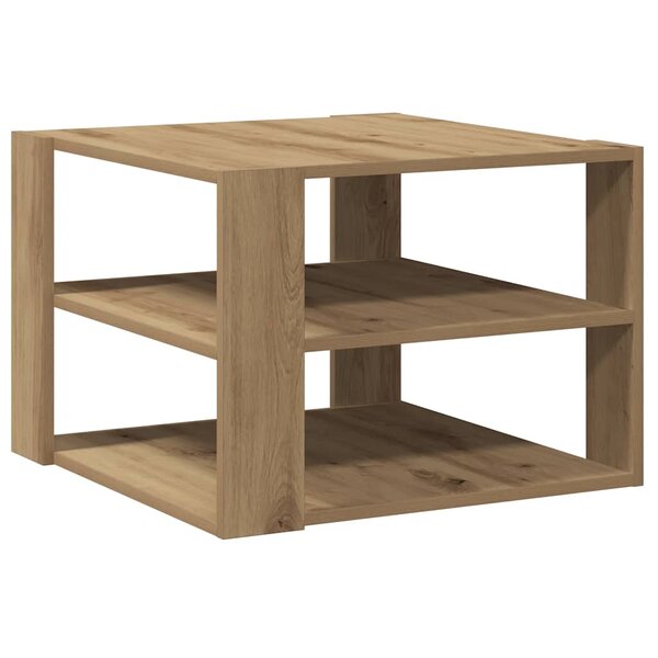 vidaXL Table basse chêne artisanal 58x58x40 cm bois d'ingénierie