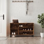 vidaXL Armoire à chaussures Chêne fumé 102x36x60 cm Bois d'ingénierie