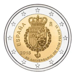 2 euros commémorative Espagne 2018 - Roi Felipe VI.