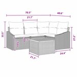 vidaXL Ensemble de canapé de jardin 5 Pièces gris et bleu marine