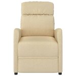 vidaXL Fauteuil inclinable électrique Crème Tissu