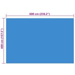vidaXL Couverture de piscine rectangulaire 600x400 cm PE Bleu
