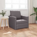 vidaXL Sofa Lit de Sol avec coussin Gris 74 x 77 x 81 cm Faux cuir