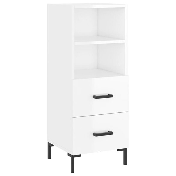 vidaXL Buffet Blanc brillant 34 5x34x90 cm Bois d'ingénierie