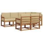 vidaXL Ensemble de canapés d'extérieur 7 Pièces Naturel et Beige