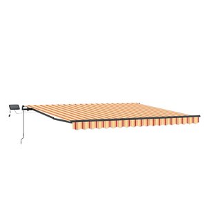 vidaXL Auvent Rétractable jaune et orange 450 ×300 cm tissu