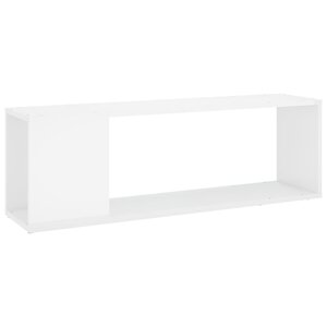 vidaXL Meuble TV Blanc brillant 100x24x32 cm Bois d'ingénierie