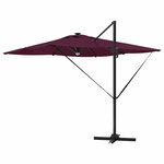vidaXL Parasol Roma Rouge 286 x 285 x 270 cm Aluminium et polyester