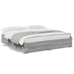 vidaXL Cadre de lit et tiroirs sonoma gris 200x200cm bois d'ingénierie