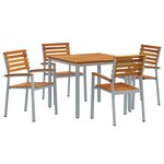 vidaXL Ensemble de salle à manger de jardin en bois solide d'acacia et métal de 5 pièces