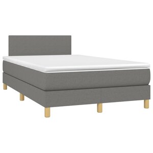 vidaXL Sommier à lattes de lit avec matelas gris foncé 120x190cm tissu