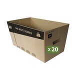 Pack and Move - Lot de 20 caisses en carton - 53 x 30 x 26 cm - Transport  déménagement  stockage