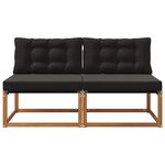 vidaXL 2 Pièce Sofa de milieu extérieur Bois d'Acacia Massif Naturel