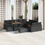 vidaXL Ensemble de canapé de jardin 13 Pièces Noir polyrotin