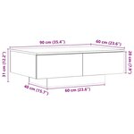 vidaXL Table basse chêne artisanal 90x60x31 cm bois d'ingénierie