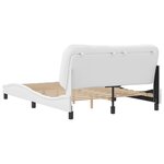 vidaXL Cadre de lit sans matelas Hvar blanc 140x200 cm similicuir