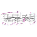 vidaXL Salon de jardin 7 Pièces Blanc Bois de pin massif